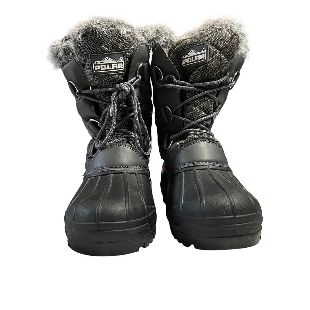Polar Women's Snow Boots Size 10 Fur Lined Mid Calf Outdoors Waterproof Gorpcore